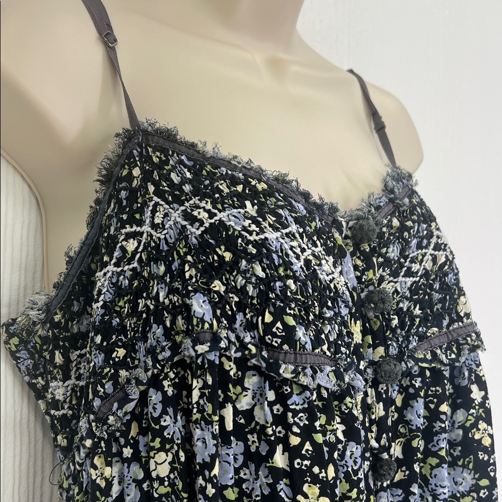 Free People - Molly Jo Boho Colorful Floral Back Cutout Midi Dress Size XL - Picture 4 of 14
